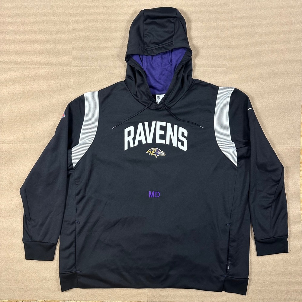 Nike Baltimore Ravens Coach Mike Devlin On-Field Hoodie Men 4XL Black Team Issue